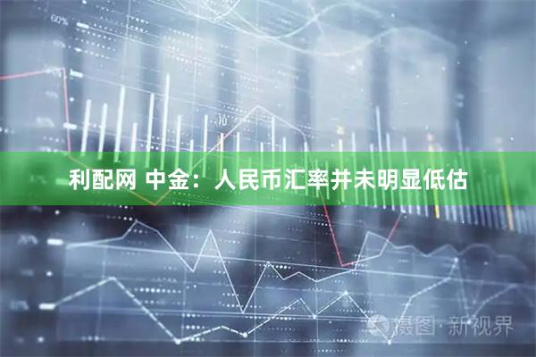 利配网 中金：人民币汇率并未明显低估